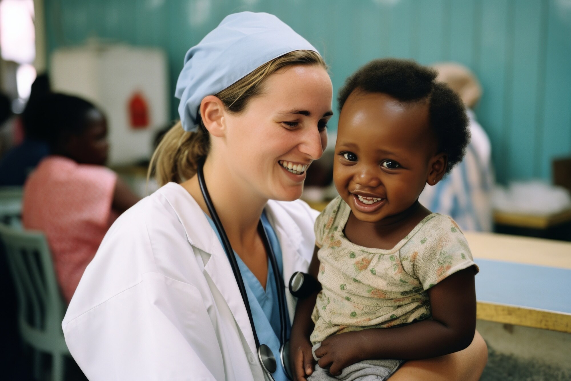 Medical professionals providing care to children