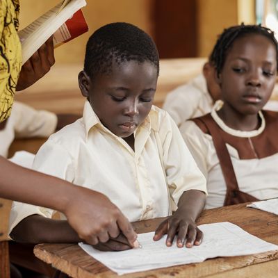 Children learning in a supported education programme